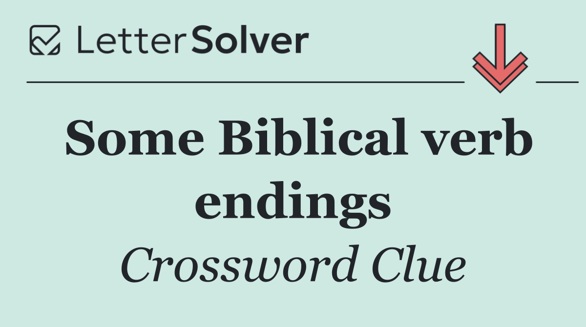 Some Biblical verb endings