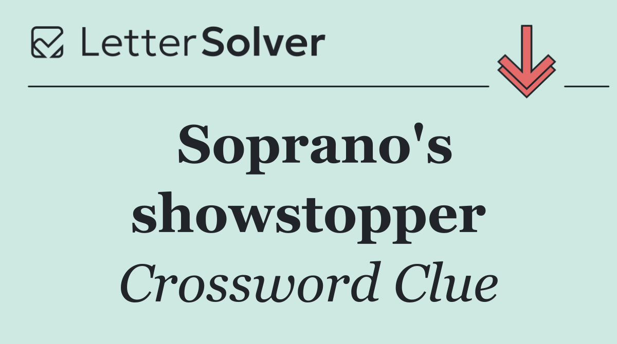 Soprano's showstopper