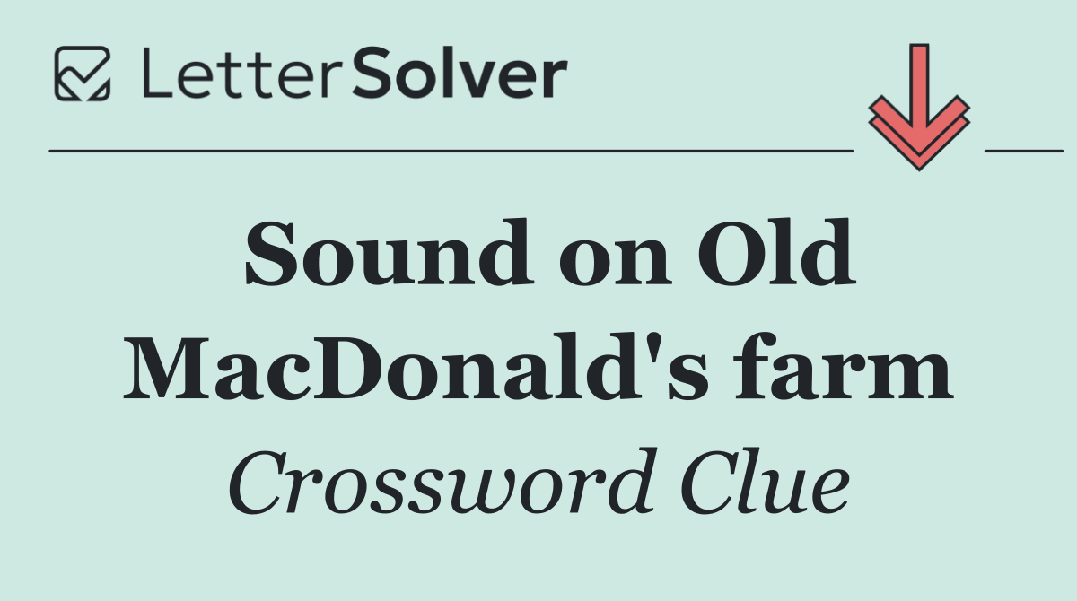 Sound on Old MacDonald's farm