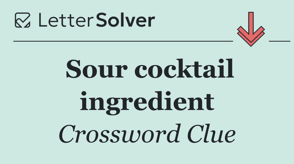 Sour cocktail ingredient