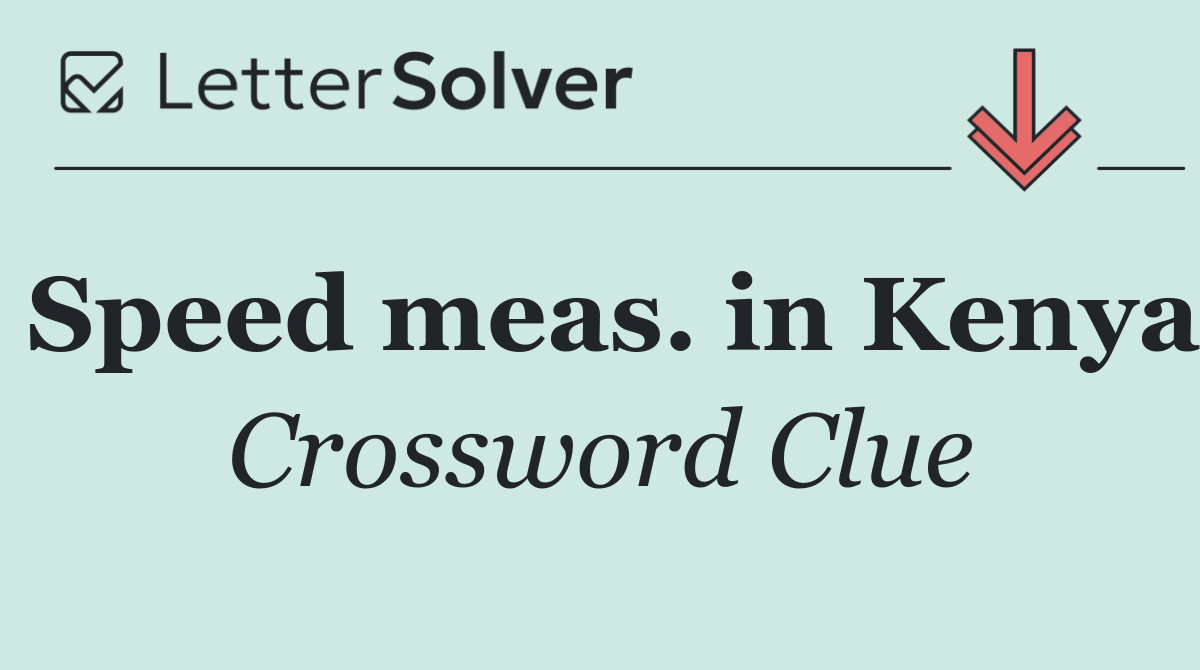 Speed meas. in Kenya