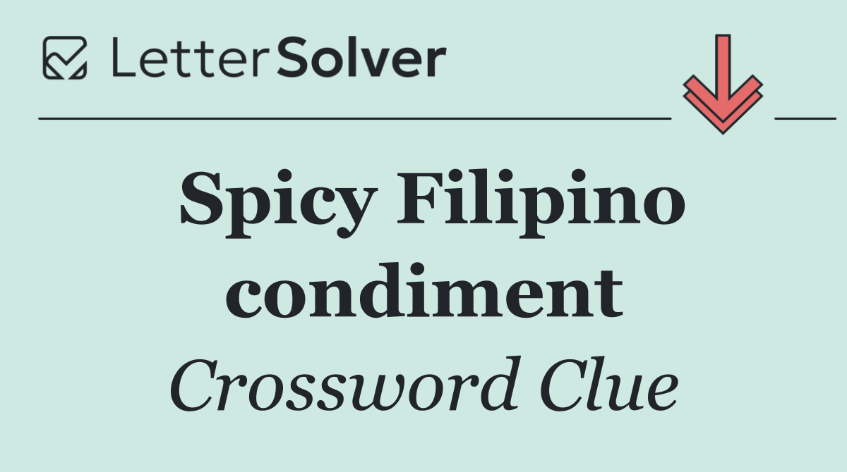 Spicy Filipino condiment