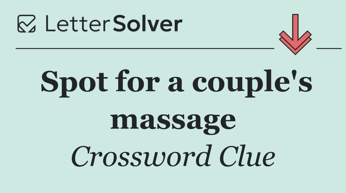 Spot for a couple's massage