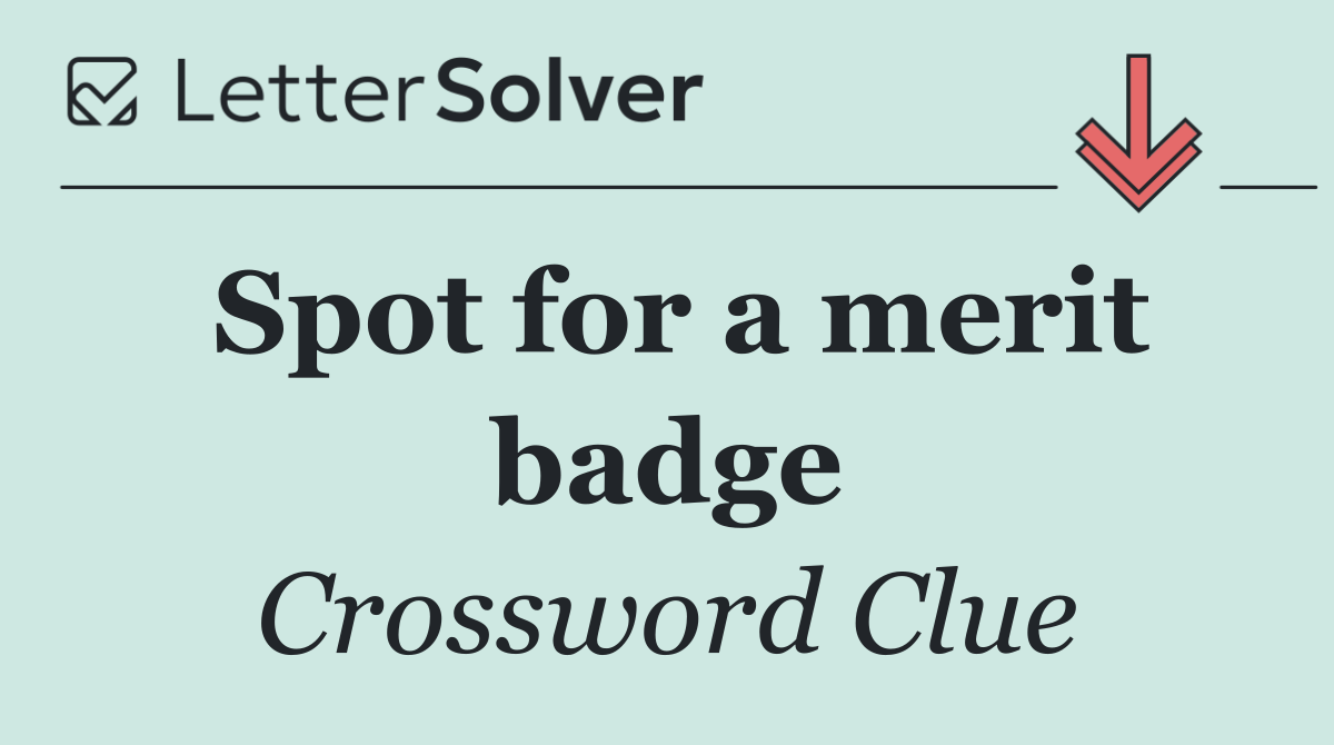 Spot for a merit badge