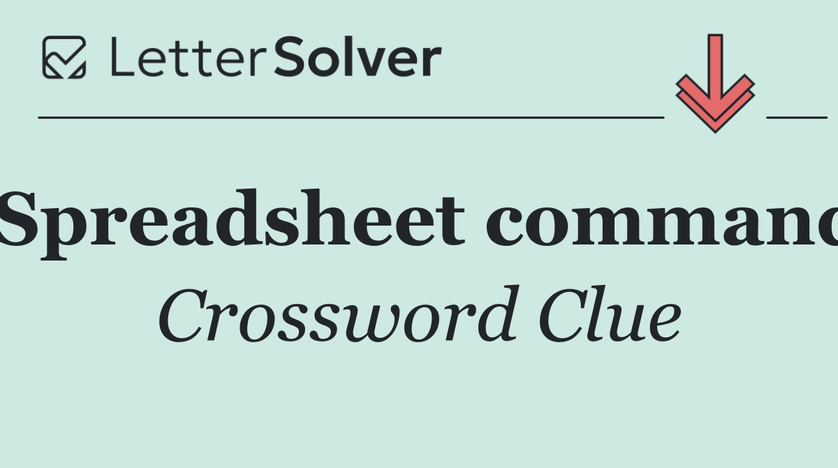 Spreadsheet command
