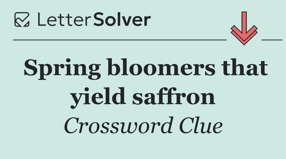 Spring bloomers that yield saffron