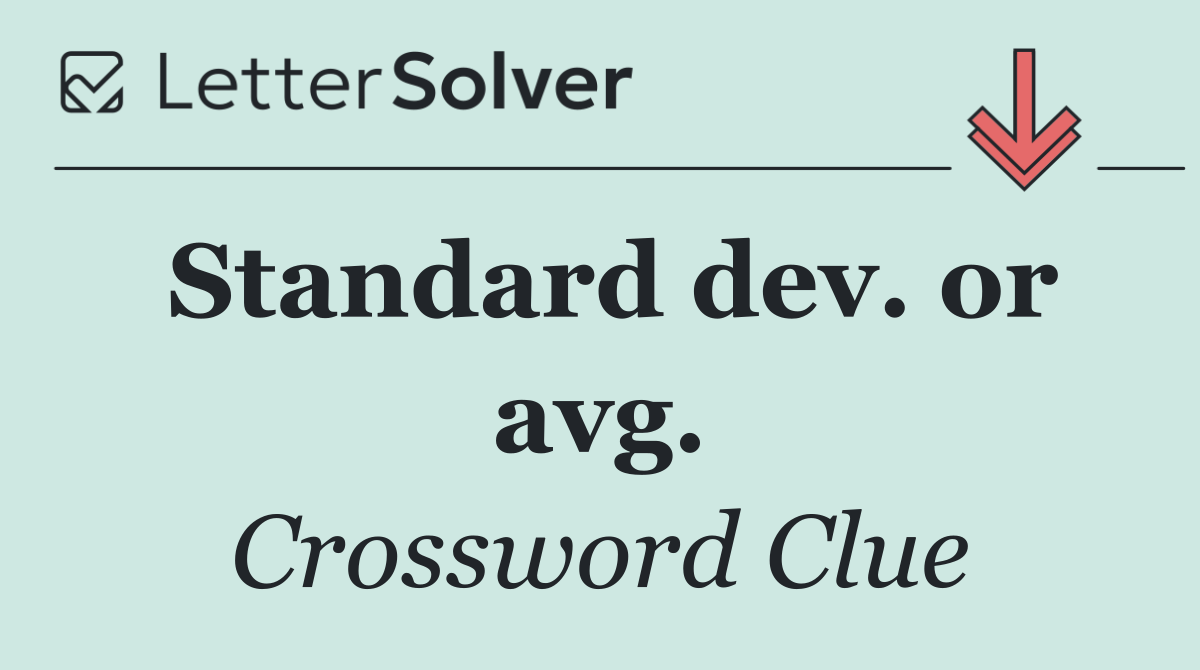 Standard dev. or avg.