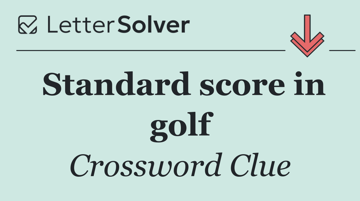 Standard score in golf