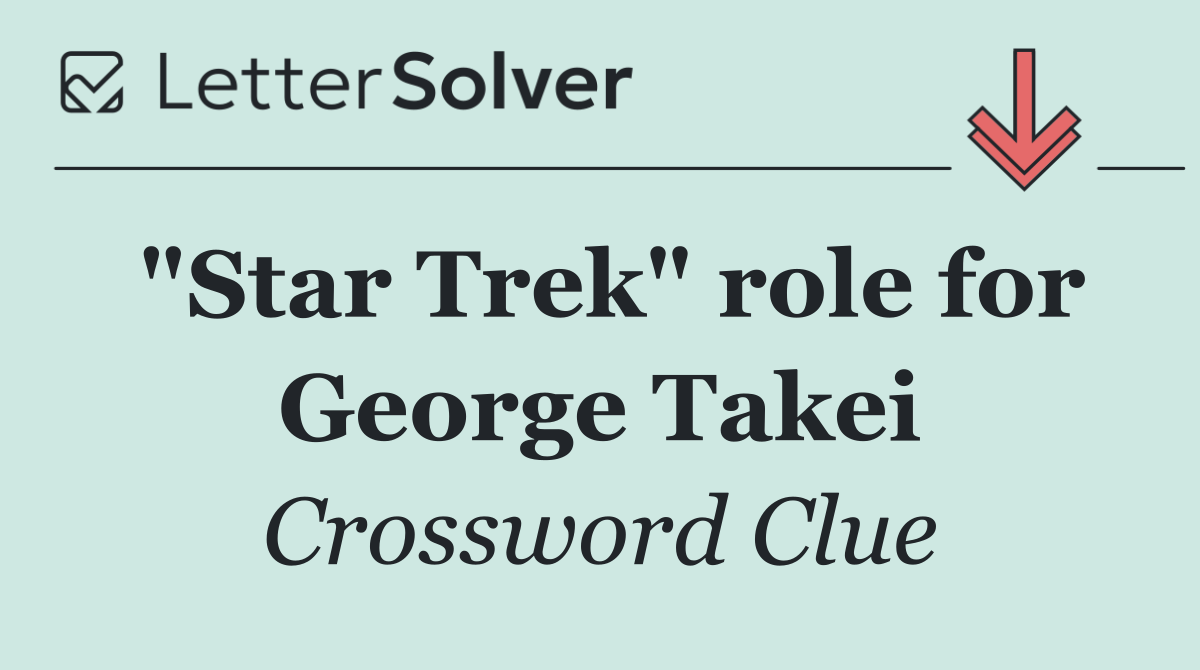 "Star Trek" role for George Takei