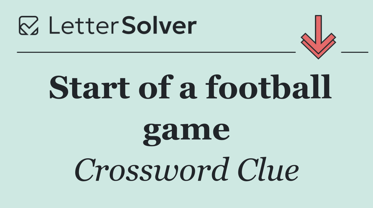 Start of a football game