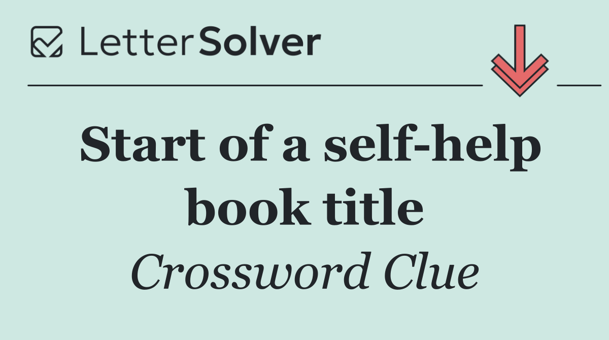 Start of a self help book title