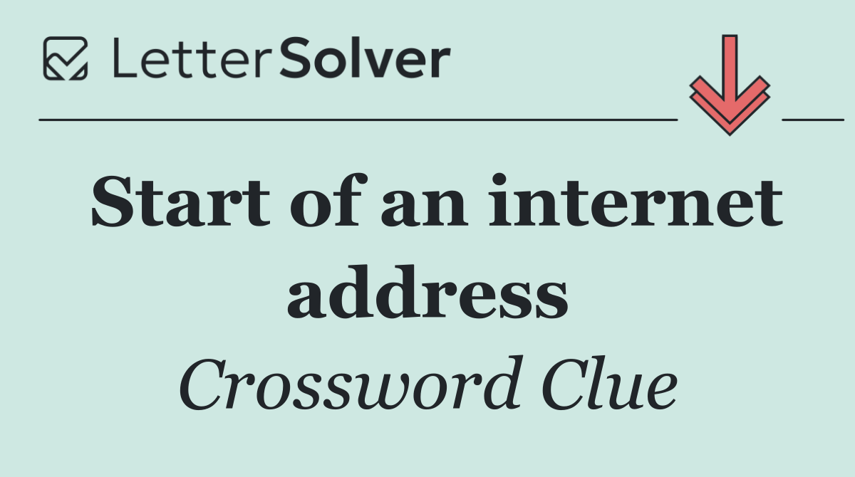 Start of an internet address