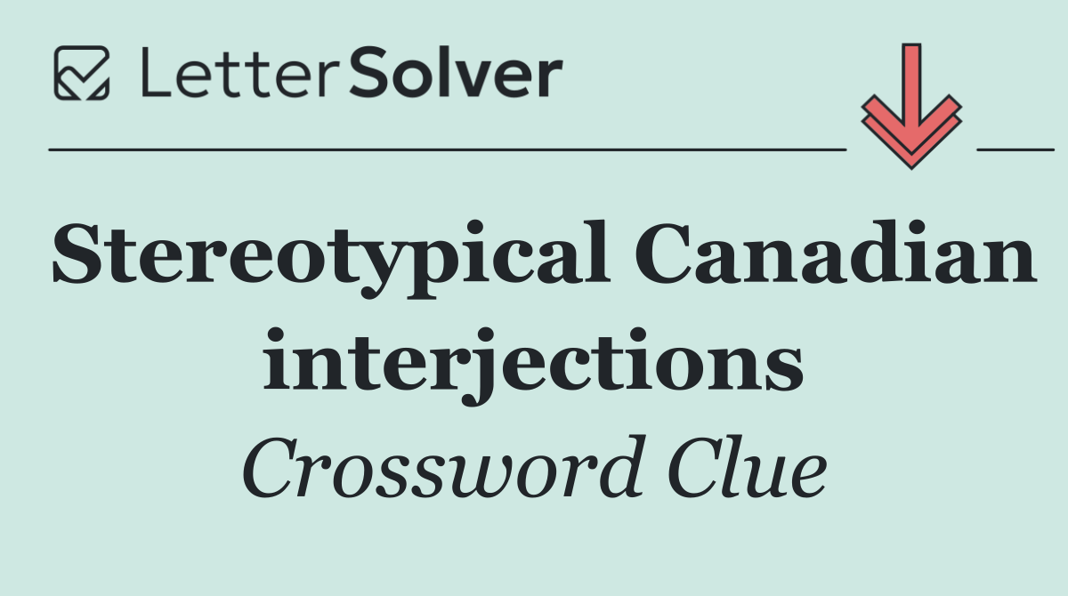 Stereotypical Canadian interjections