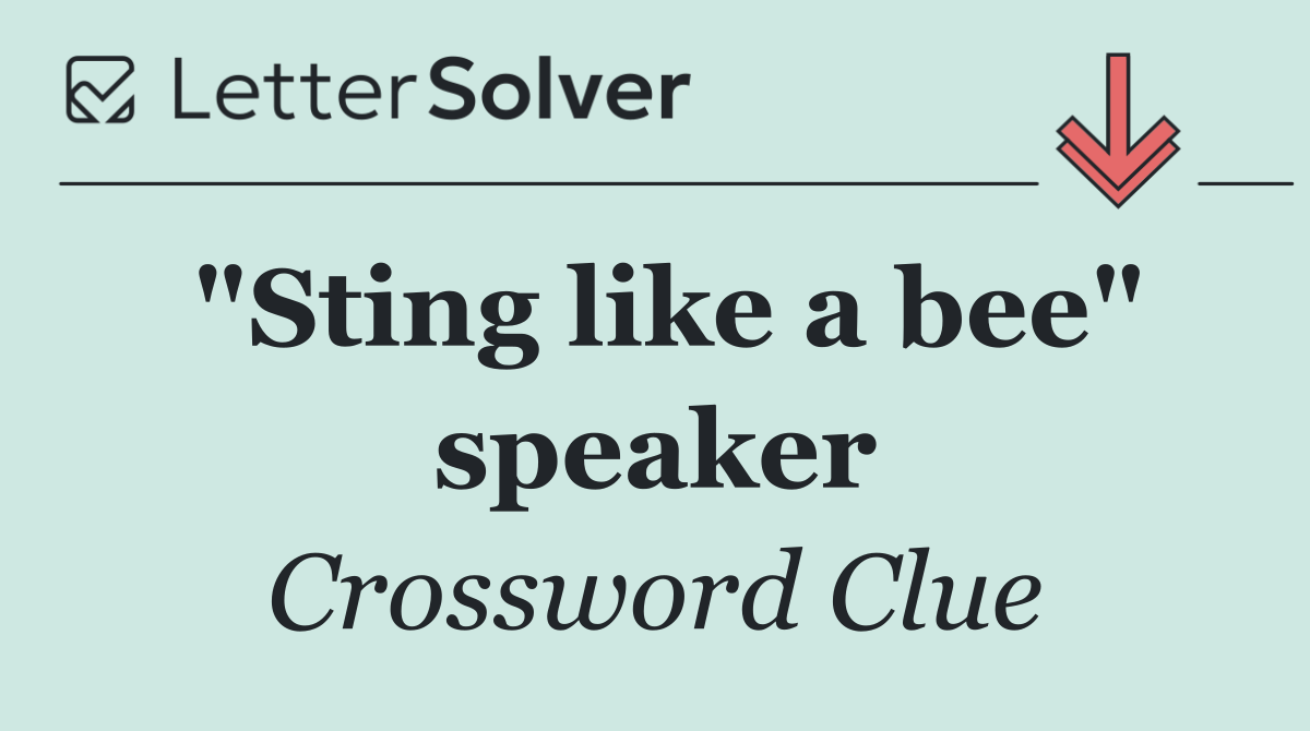 "Sting like a bee" speaker