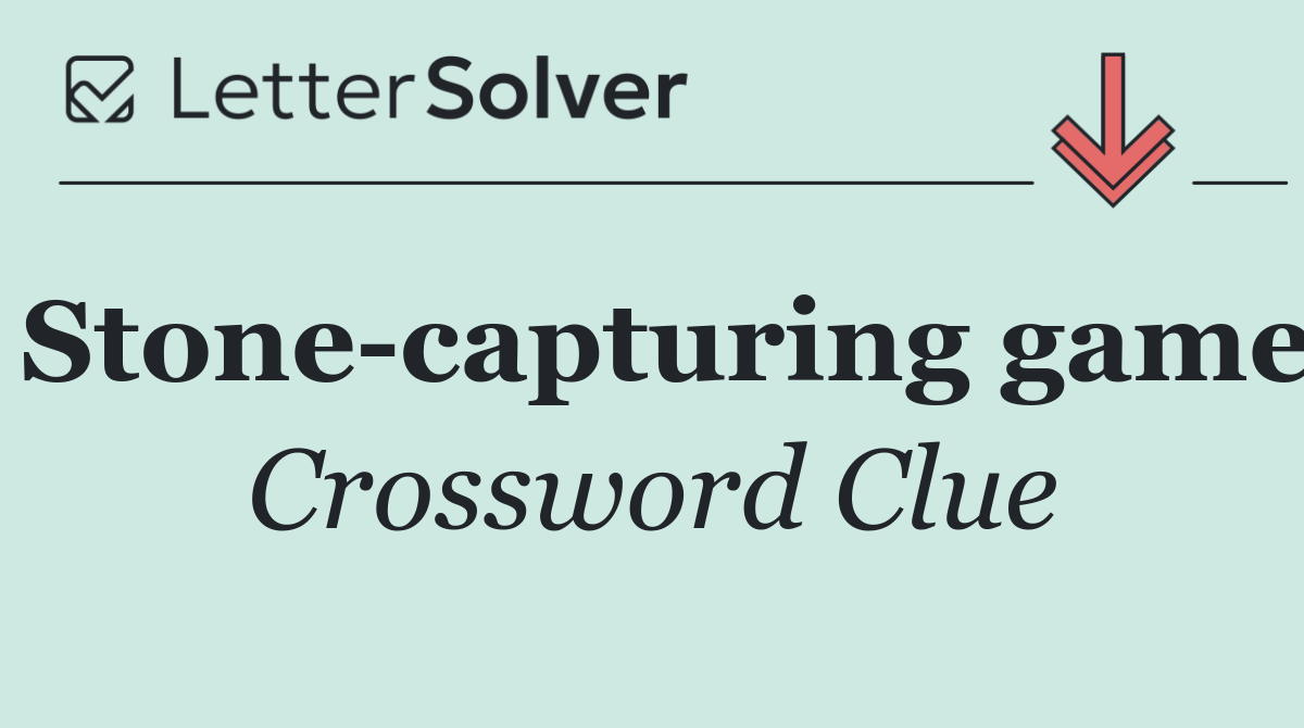 Stone capturing game