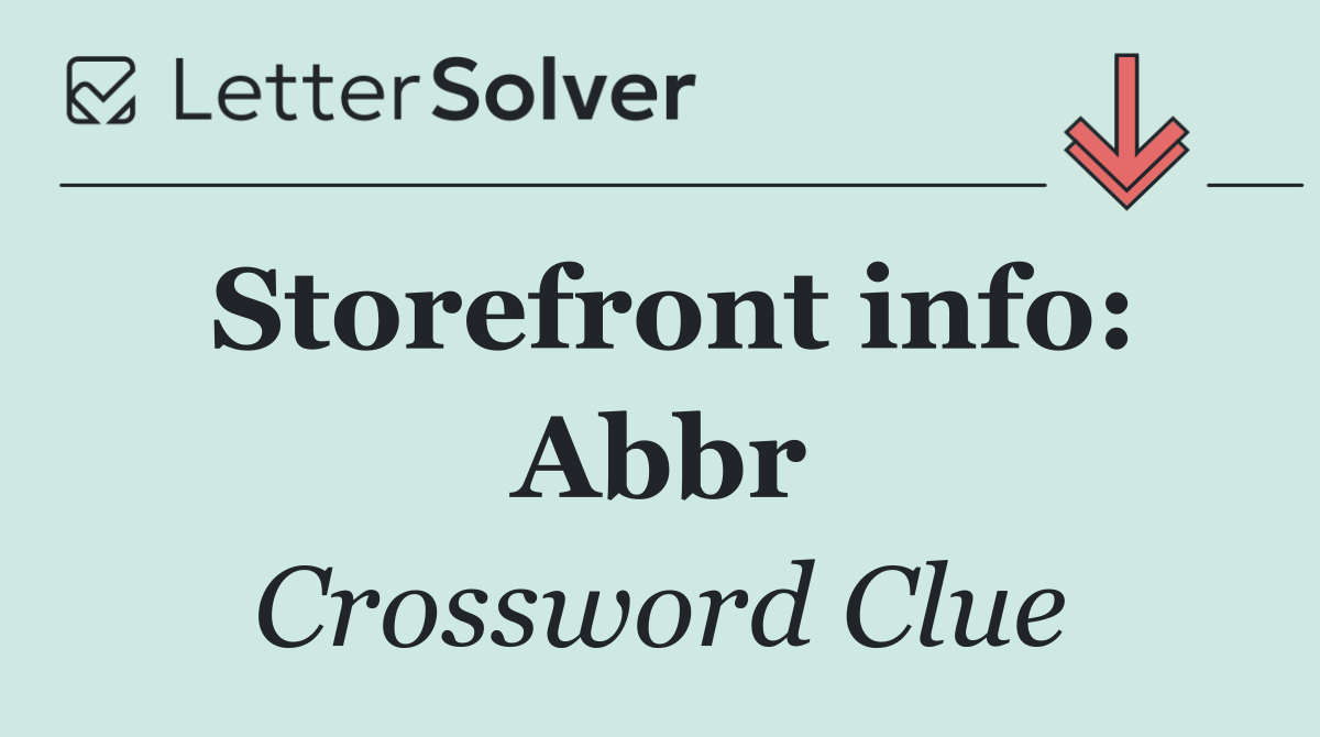 Storefront info: Abbr