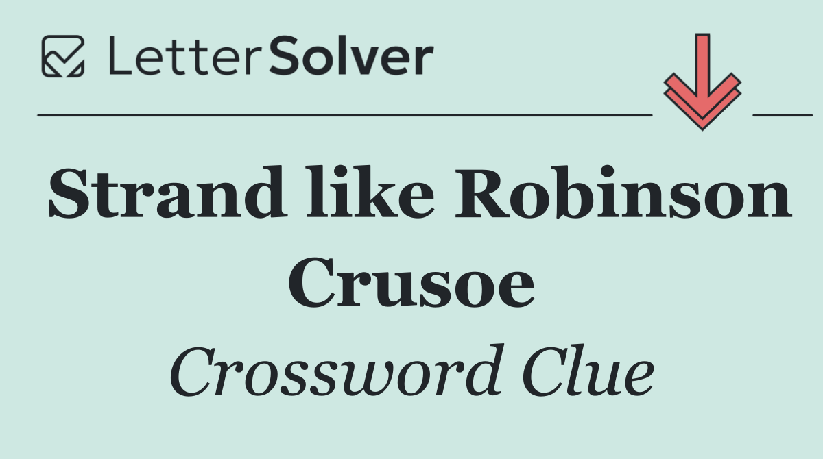 Strand like Robinson Crusoe