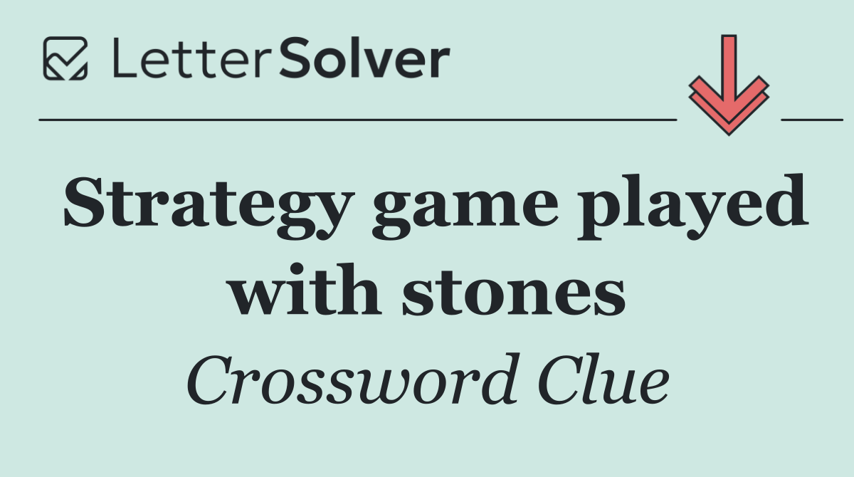 Strategy game played with stones
