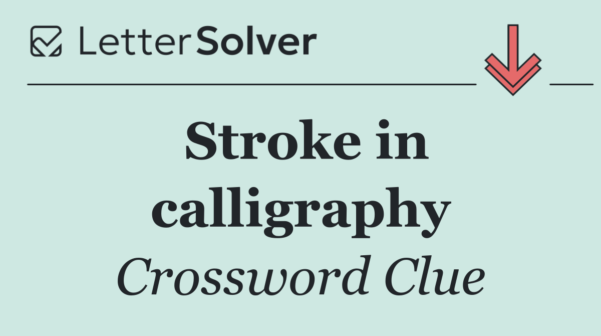 Stroke in calligraphy
