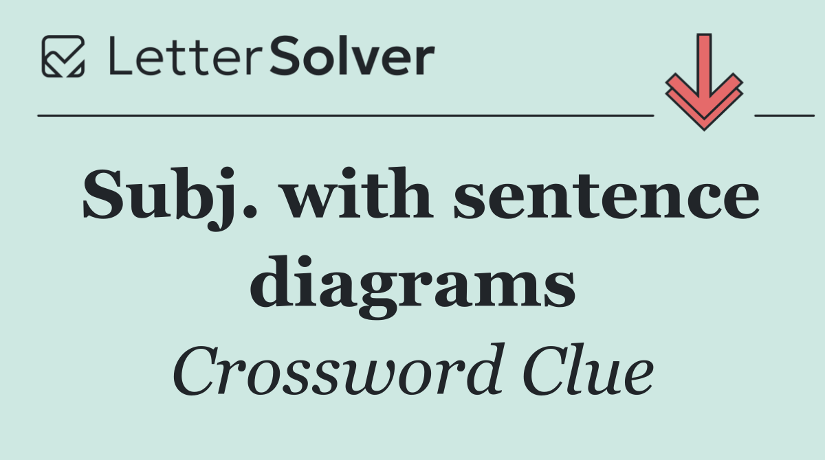 Subj. with sentence diagrams