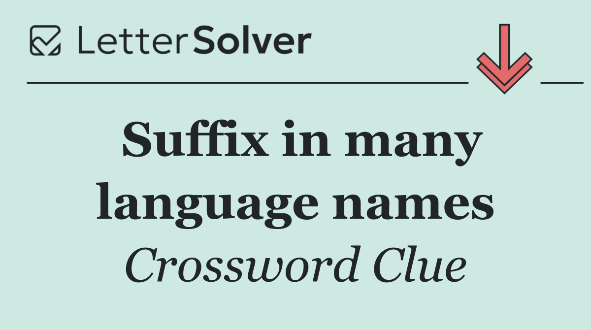 Suffix in many language names