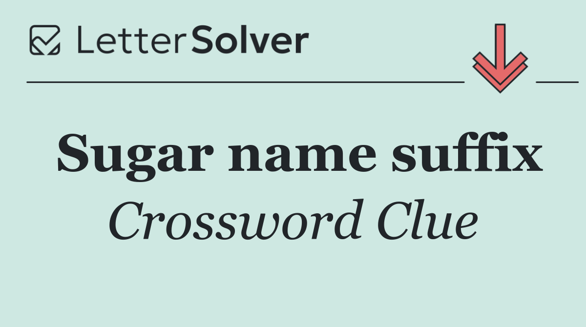 Sugar name suffix