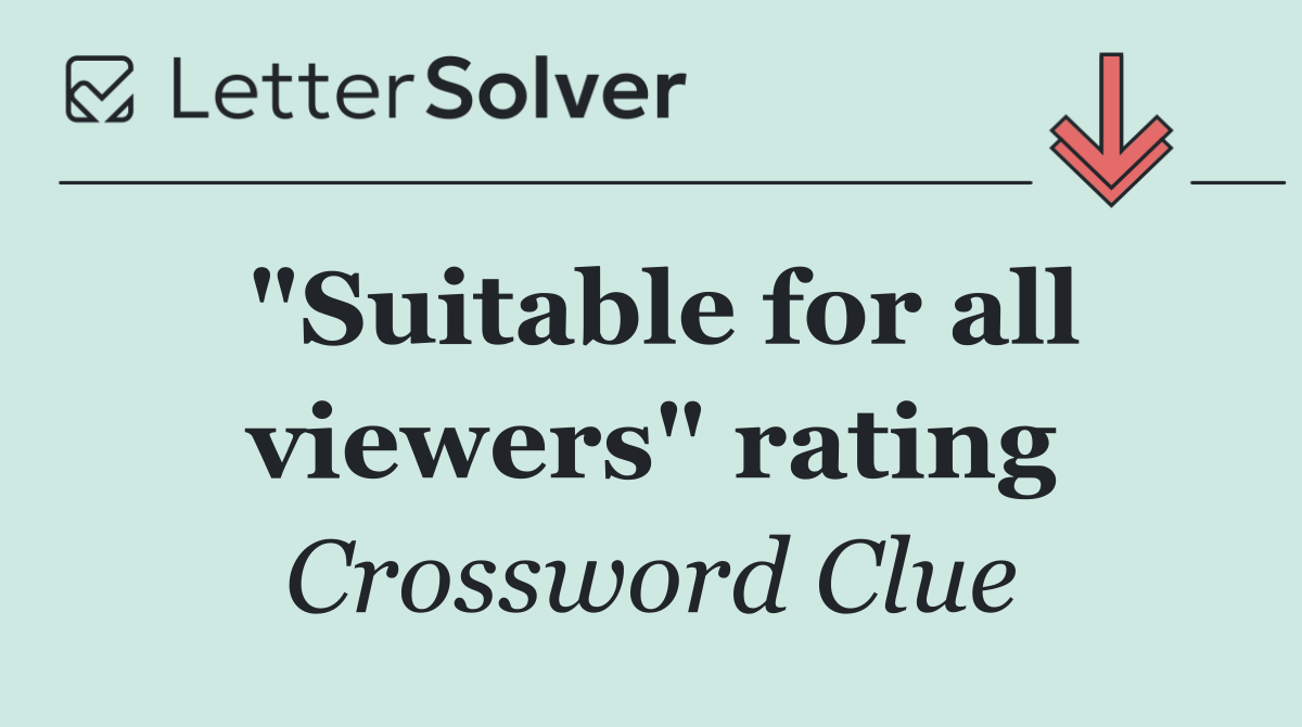 "Suitable for all viewers" rating