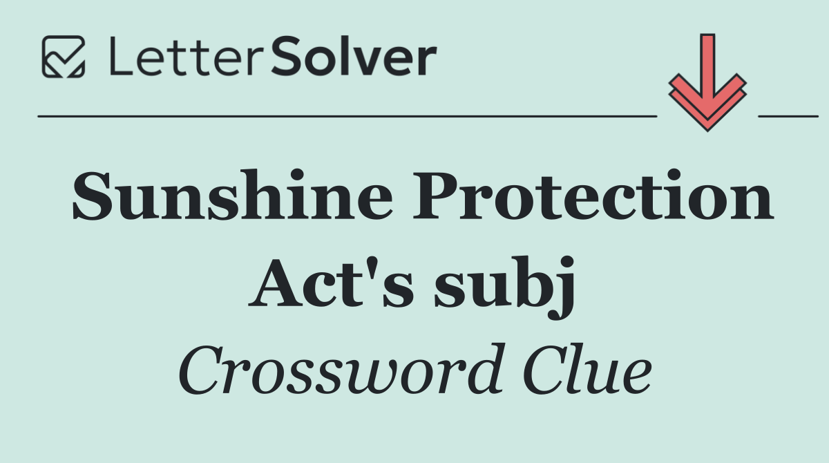 Sunshine Protection Act's subj