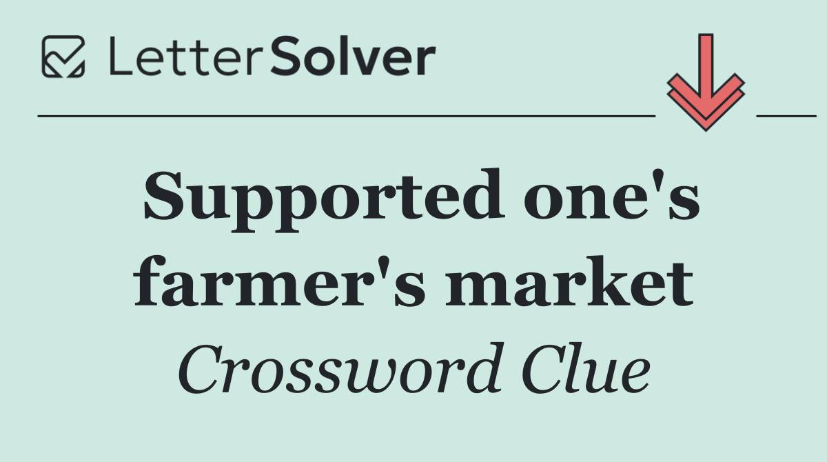 Supported one's farmer's market