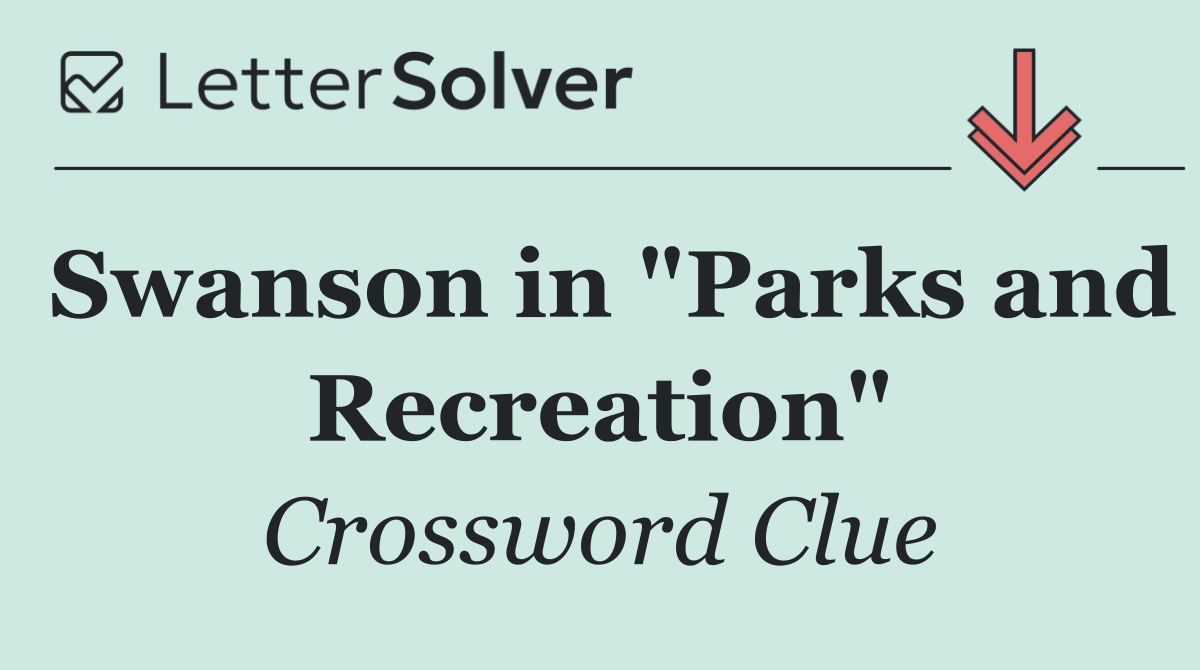 Swanson in "Parks and Recreation"