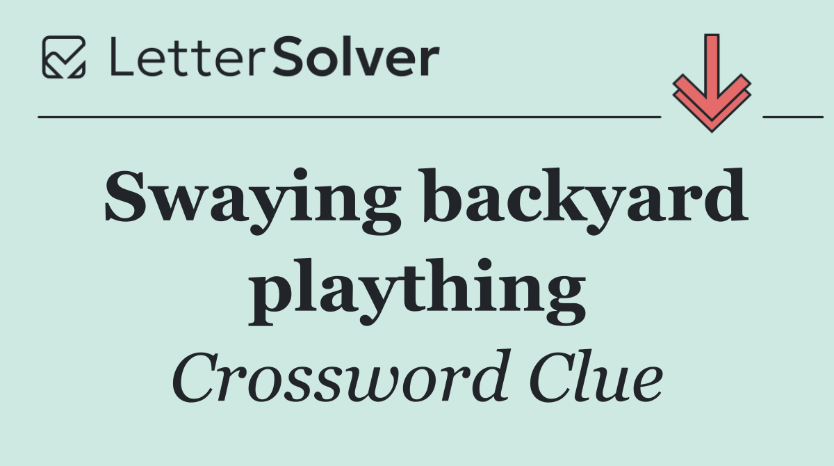 Swaying backyard plaything