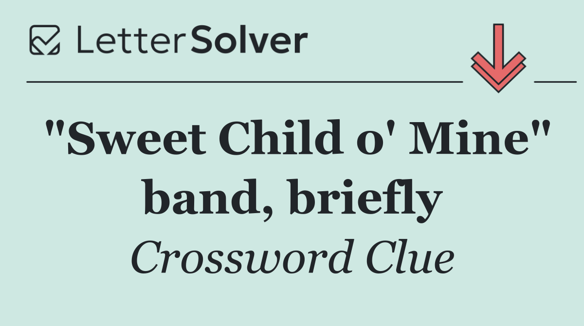 "Sweet Child o' Mine" band, briefly