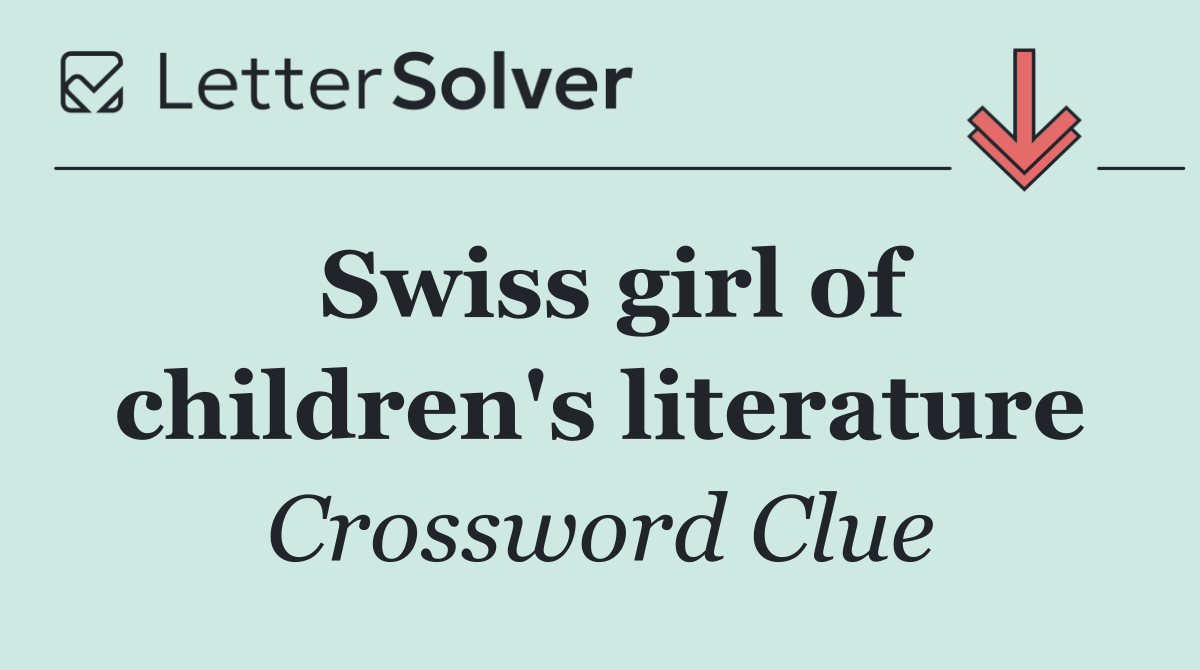 Swiss girl of children's literature
