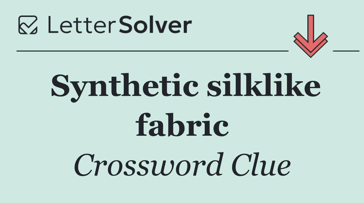 Synthetic silklike fabric