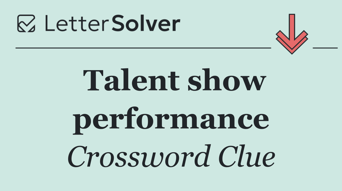 Talent show performance