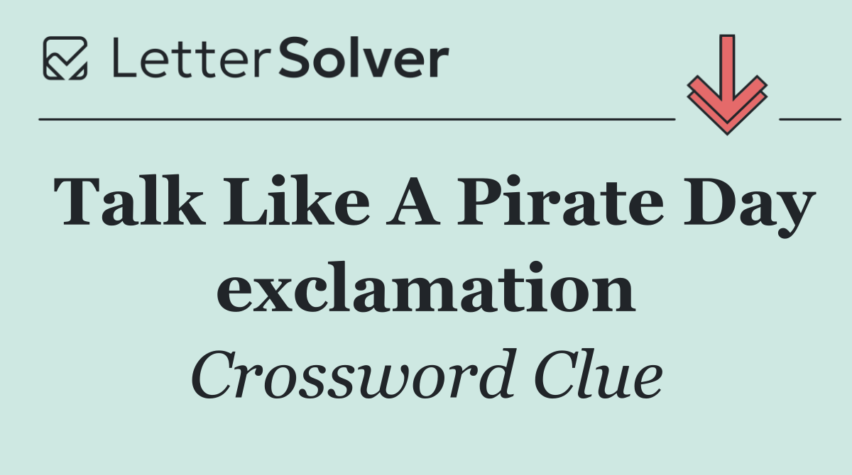 Talk Like A Pirate Day exclamation