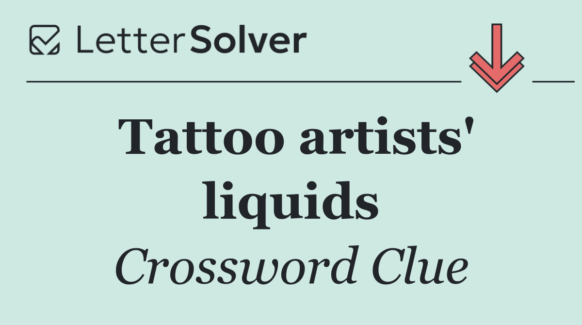 Tattoo artists' liquids