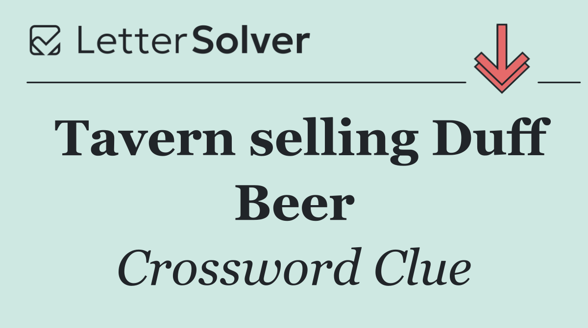 Tavern selling Duff Beer