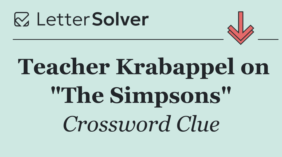 Teacher Krabappel on "The Simpsons"