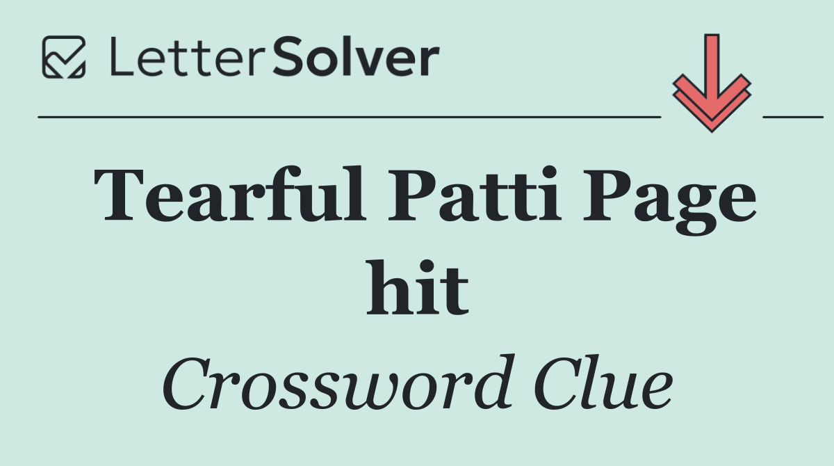 Tearful Patti Page hit