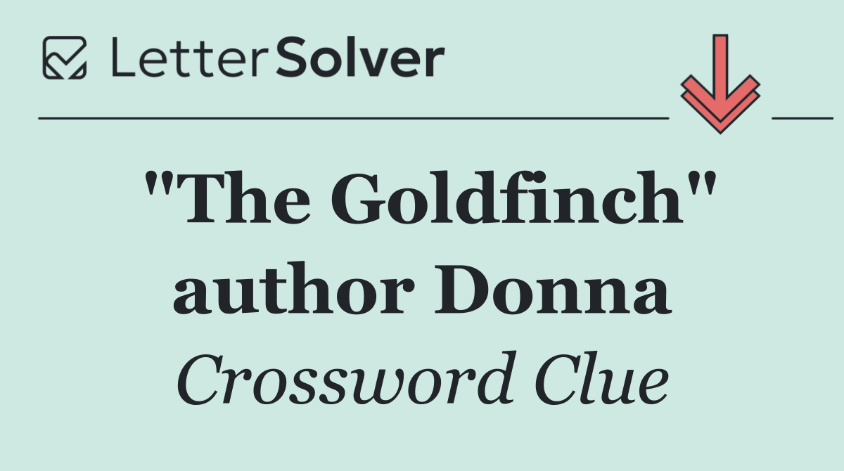 "The Goldfinch" author Donna