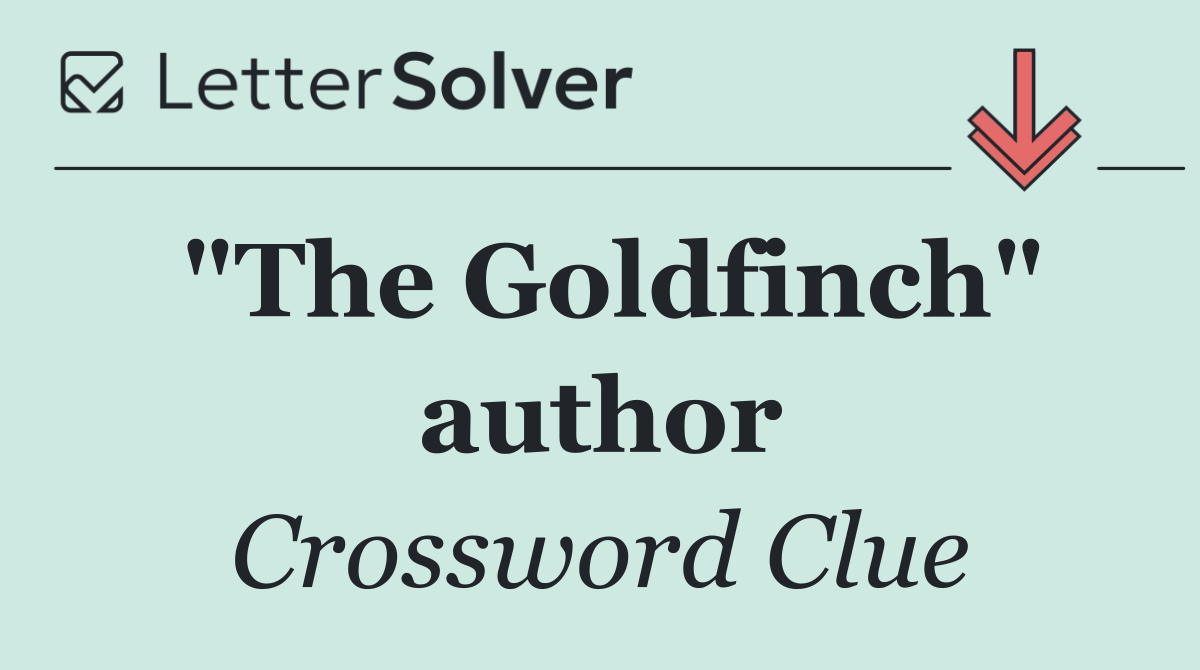 "The Goldfinch" author
