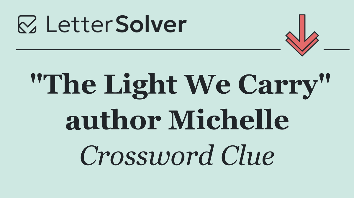 "The Light We Carry" author Michelle