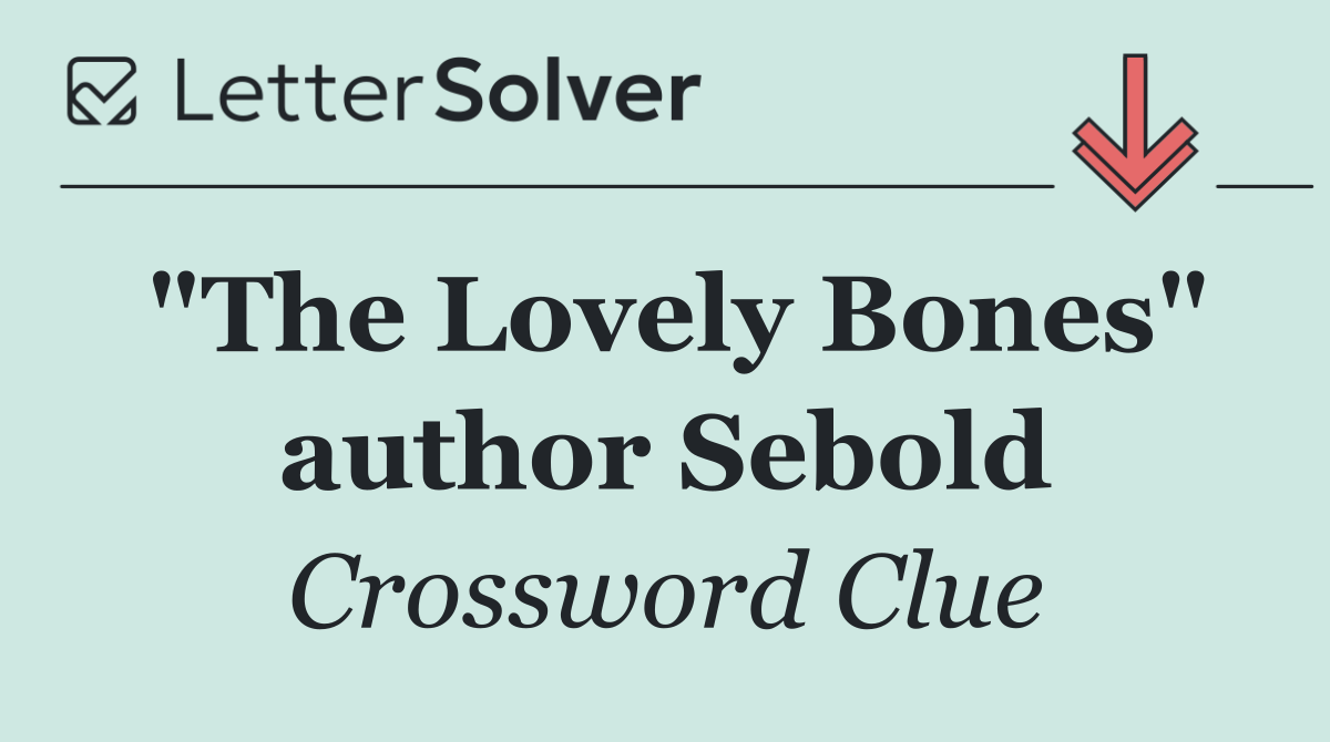 "The Lovely Bones" author Sebold