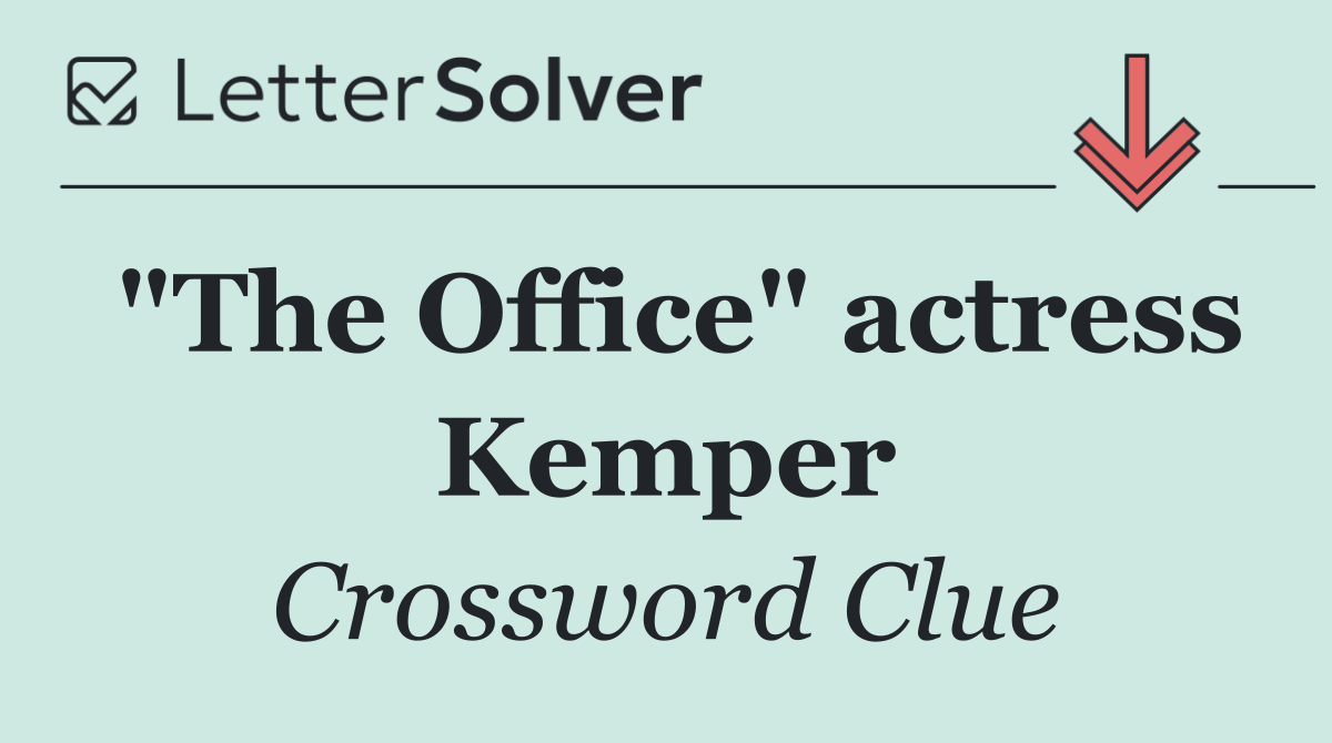 "The Office" actress Kemper