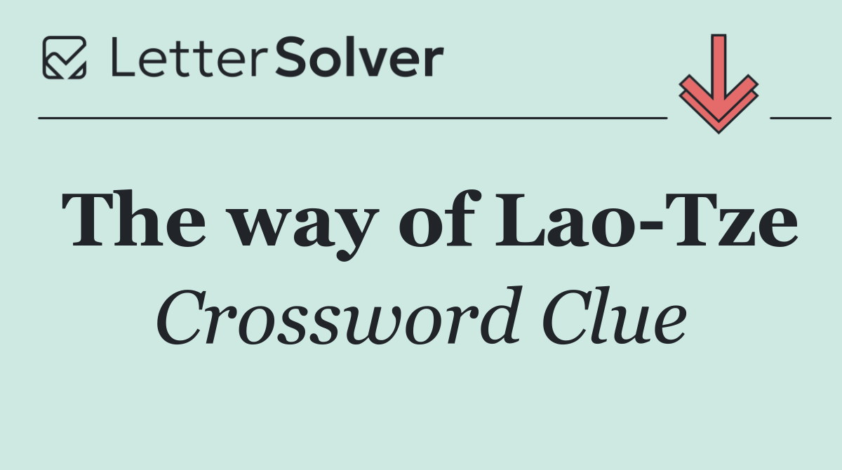 The way of Lao Tze
