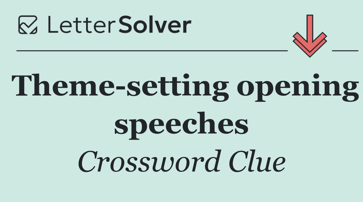 Theme setting opening speeches