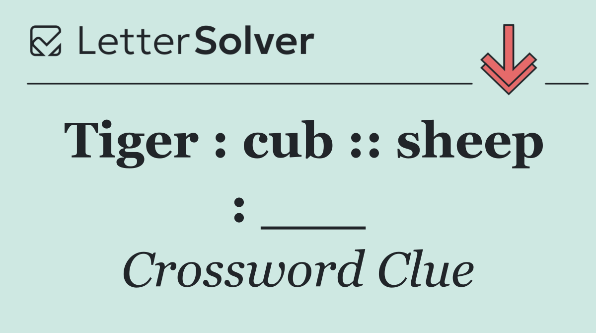Tiger : cub :: sheep : ___