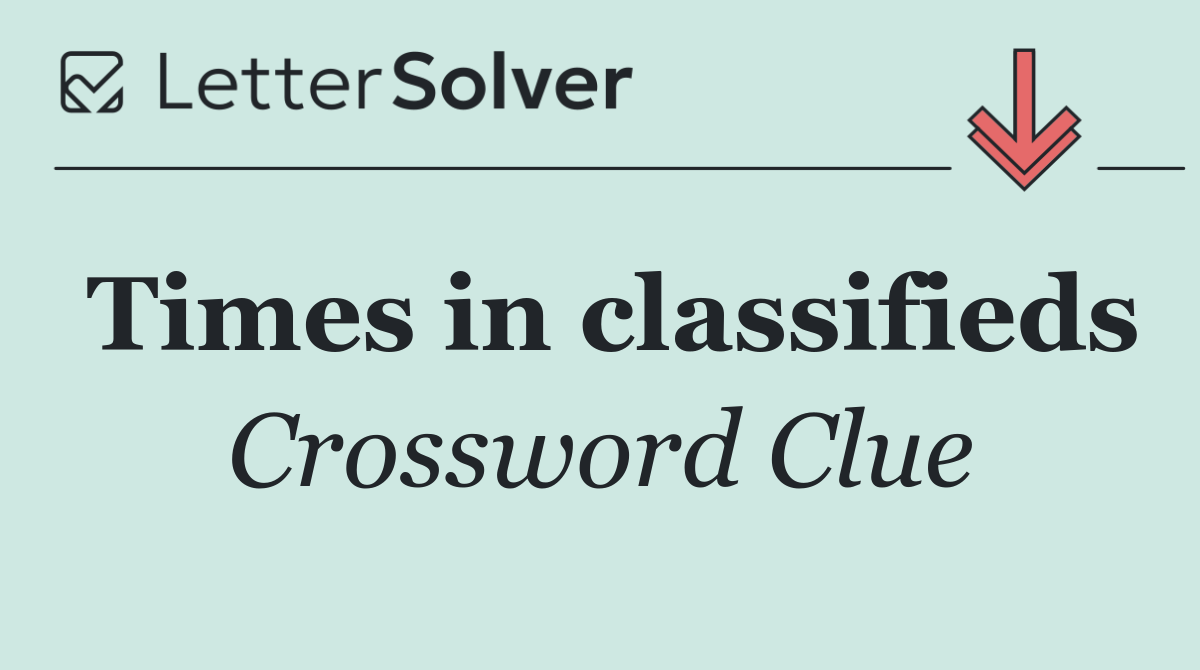 Times in classifieds