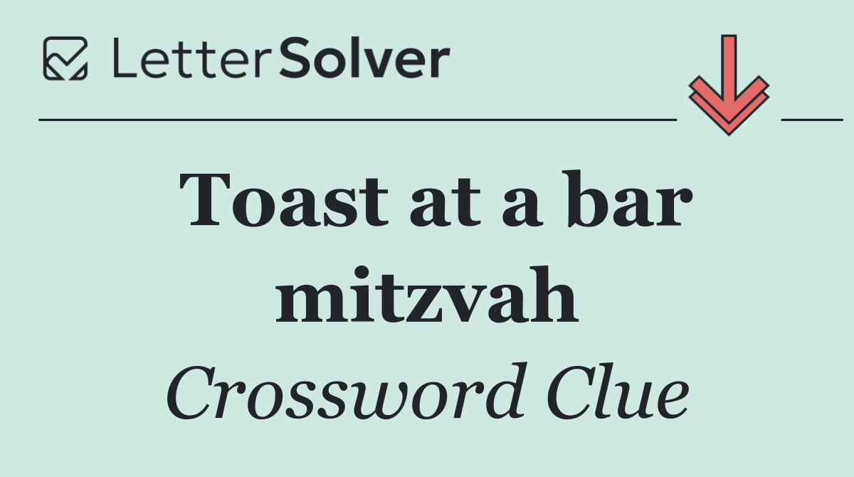 Toast at a bar mitzvah